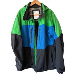 Burton ak GORE-TEX Snowboard Jacket Mens XL Green Blue Black Colorblock Hooded